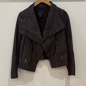 Trouve Women's Chocolate Leather Jacket